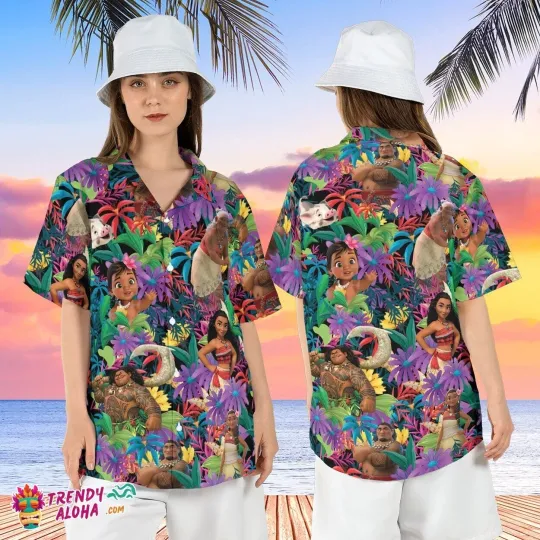 Discover Moana Polynesian Princess Characters Hawaiian Shirt