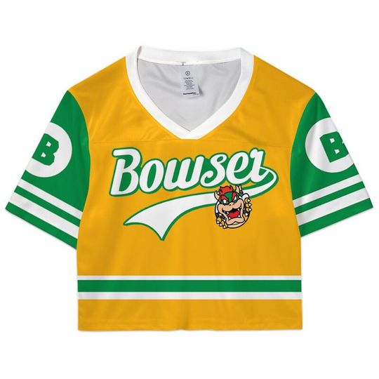 Super Mario Croptop Football Jersey, Disneyland Bowser Football Jersey, Mario Galaxy Movie Shirt, Epic Universe Mario Group Shirt -6