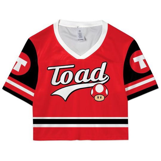 Discover Super Mario Croptop Football Jersey, Disneyland Toad Football Jersey, Mario Galaxy Movie Shirt, Epic Universe Mario Group Shirt -8