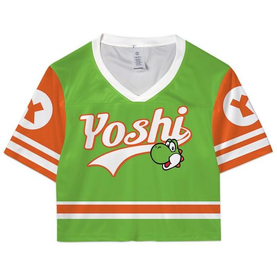 Super Mario Croptop Football Jersey, Disneyland Yoshi Football Jersey, Mario Galaxy Movie Shirt, Epic Universe Mario Group Shirt -9