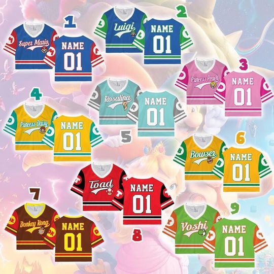Discover Super Mario Croptop Football Jersey Shirt Epic Universe Mario Jersey Shirt Mario Galaxy Movie Shirt Disneyland Mario Group Matching Tee