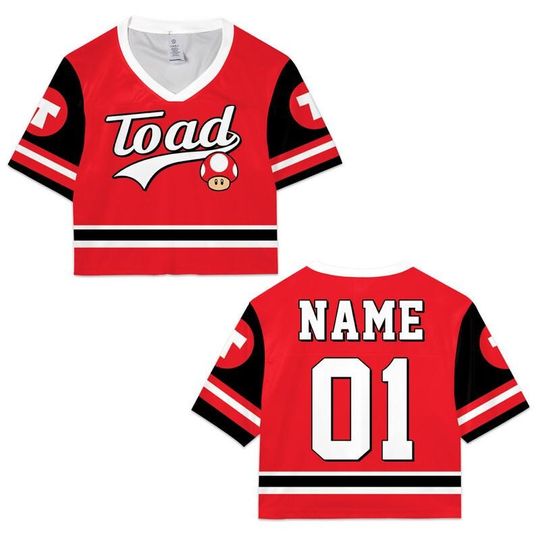 Discover Super Mario Croptop Football Jersey, Disneyland Toad Football Jersey, Mario Galaxy Movie Shirt, Epic Universe Mario Group Shirt -8