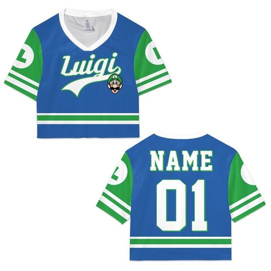 Discover Super Mario Croptop Football Jersey, Disneyland Luigi Football Jersey, Mario Galaxy Movie Shirt, Epic Universe Mario Group Shirt -2