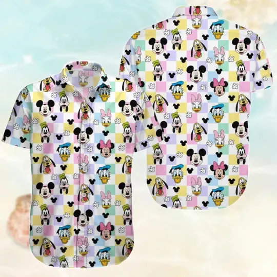 Discover Disney Mickey And Friends Family Beach Cartoon Characters Aloha Hawaiian Shirt