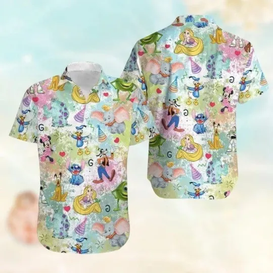 Discover Disney Mickey Mouse And Friends Tropical Vacation Funny Cartoon Hawaiian Shirt