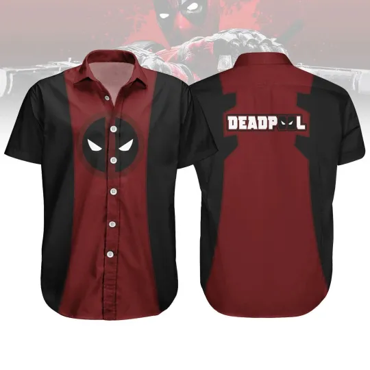 Discover Disney Deadpool Cosplay Costume Superhero Aloha Hawaiian Shirt
