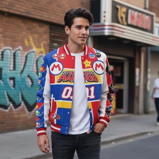 Discover Disneyland Super Mario Baseball Jacket Super Mario Birthday Baseball Jersey Mario Galaxy Movie Tee Epic Universe Family Matching Shirt