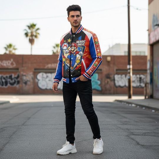 Discover Super Mario Bowser Baseball Jacket, Bowser Baseball Jersey, Epic Universe Shirt, Mario Galaxy Movie Shirt, Disneyland Family Shirt