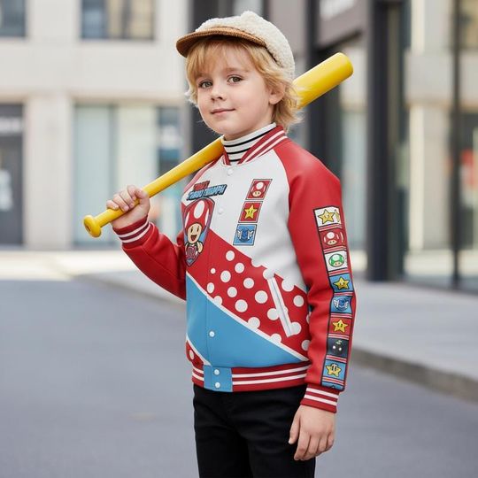 Super Mario Baseball Jacket, Mario Toad Baseball Jersey, Mario Galaxy Movie Shirt, Epic Universe Family Matching Shirt