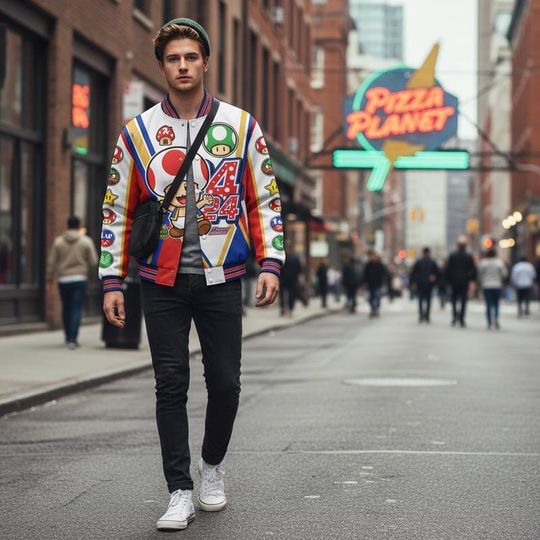 Super Mario Toad Baseball Jacket Disneyland Mario Toad Baseball Jersey Mario Galaxy Movie Shirt Epic Universe Family Matching Shirt