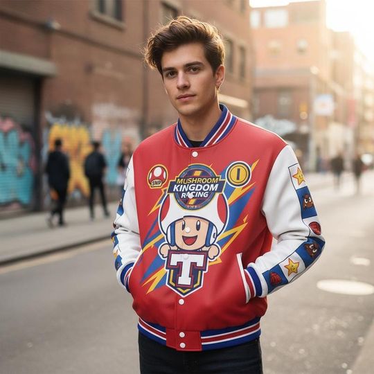 Discover Toad Super Mario Baseball Jersey Mario Toad Baseball Jacket Mario Game Gaming Shirt Epic Universe Family Disneyland Mario Matching Shirt