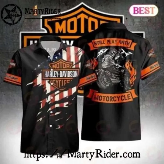 Discover Still Ride With Fire Biker Harley Motor Racing Davidsonn Aloha Shirt