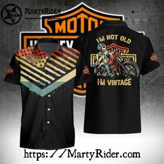 Discover Retro Stripe Rider Vintage Harley Motor Racing Davidsonn Aloha Shirt