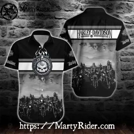 Discover Rider Brotherhood Harley Motor Racing Davidsonn Biker Graphic Hawaiian Shirt