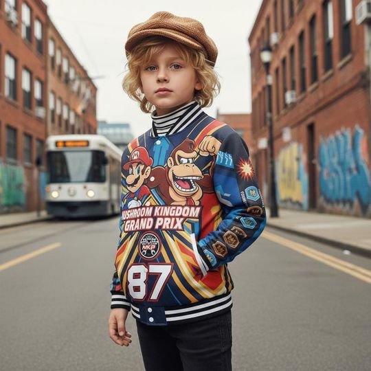 Super Mario Donkey Kong Baseball Jacket Mario And Donkey Kong Baseball Jersey Mario Galaxy Movie Tee Disneyland Mario Group Tee