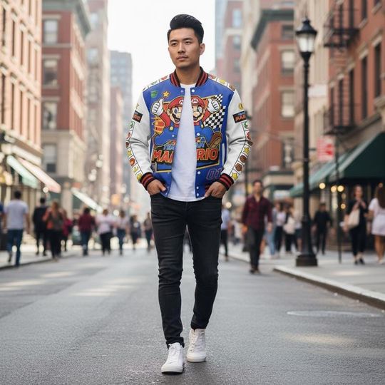 Donkey Kong Baseball Jacket, Super Mario Baseball Jersey, Disneyland Mario Galaxy Movie Shirt, Epic Universe Group Matching Tee