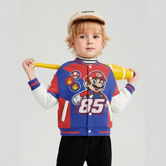 Super Mario Baseball Jacket, Mario Family Matching Baseball Jersey, Disneyland Mario Galaxy Movie Shirt, Super Mario Birthday Gift