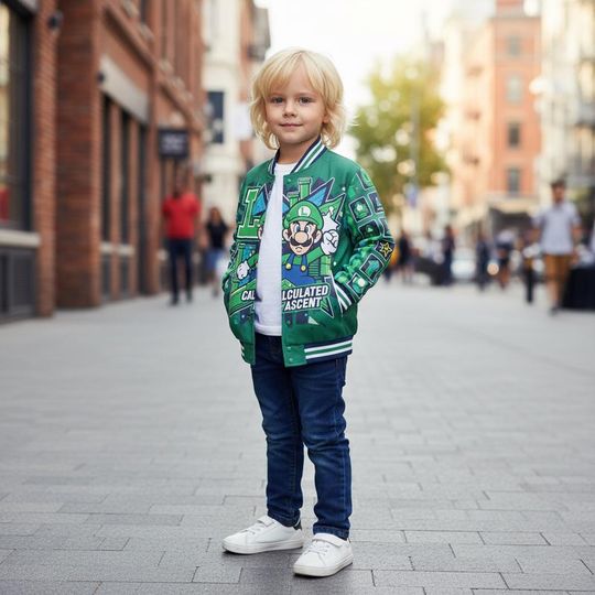Super Mario Luigi Baseball Jersey, Disneyland Luigi Baseball Jacket, Mario Galaxy Movie Shirt, Disneyland Mario Family Matching Shirt