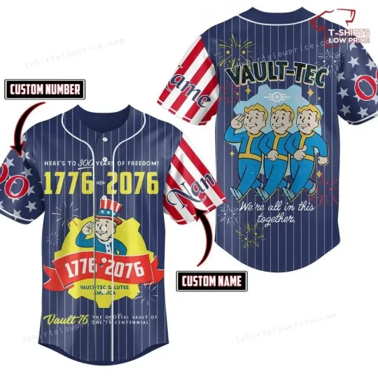 Discover Falllout Vault tec Baseball Jersey For Fans