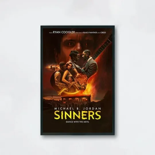 Sinners Movie Poster Oscar Michael B. Jordan Film Art Home Decoration