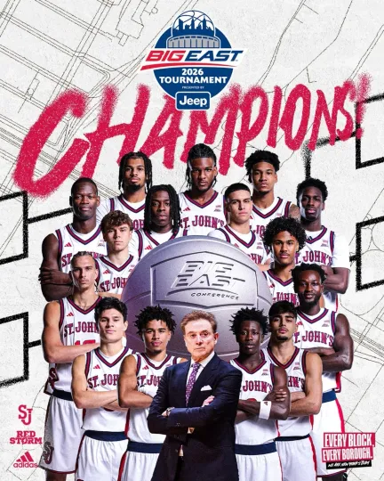 Discover St John’s Red Storm Men’s Basketball Back To Back 2026 Poster