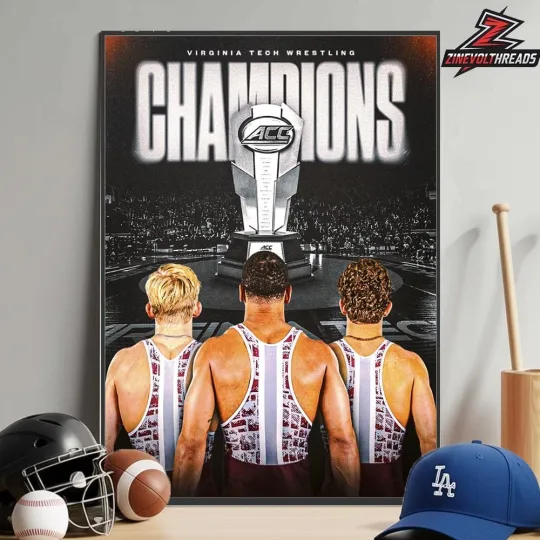 Discover Virginia Tech Team H0kies Are Back To Bakc ACC Men’s Wrestling Champ 2026 Poster