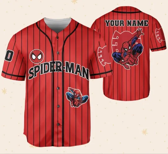 Discover Personalized Love Spider Man Superheroes Fans Baseball Jersey Shirt