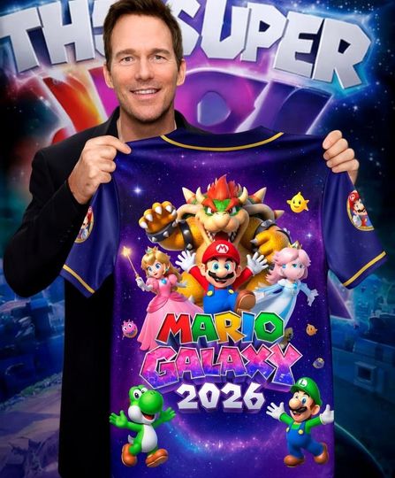 Discover Super Mario Galaxy Movie Baseball Jersey, Nintendo Space Adventure Gamer Jersey, Mario Space Baseball Shirt, Mario Fan Apparel