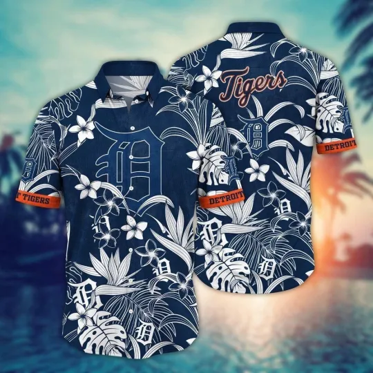 Discover Detroit Baseball Team Tigerss Hawaiian Button Down Shirt