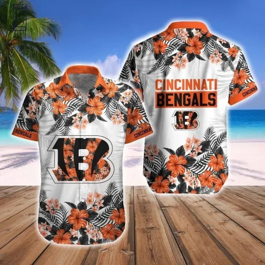 Discover Cincinnati Football Bengalss Team Hawaiian Button Down Shirt