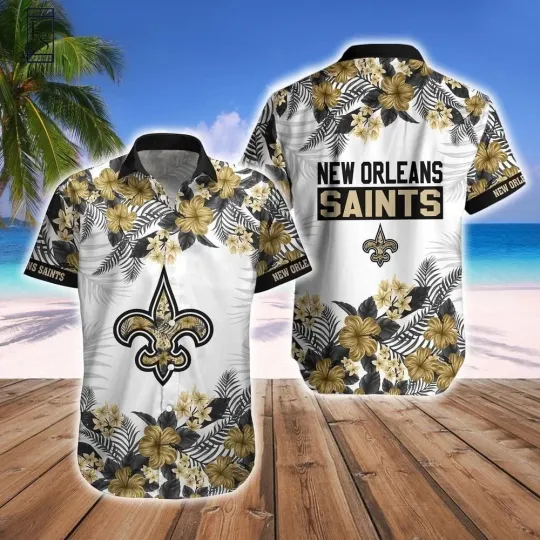 Discover New Orleans Football Saintss Team Hawaiian Button Down Shirt