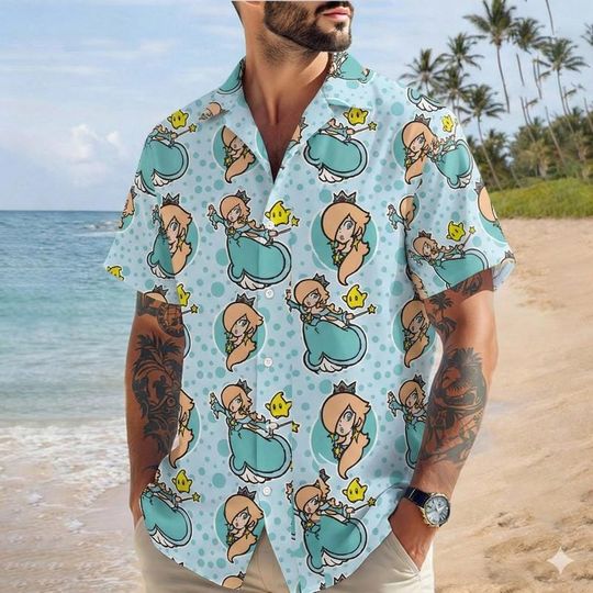 Super Mario Hawaiian Shirt Princess Peach Hawaiian Shirt Mario Galaxy Movie Tee Epic Universal Shirt Disneyland Summer Vacation Trip Shirt