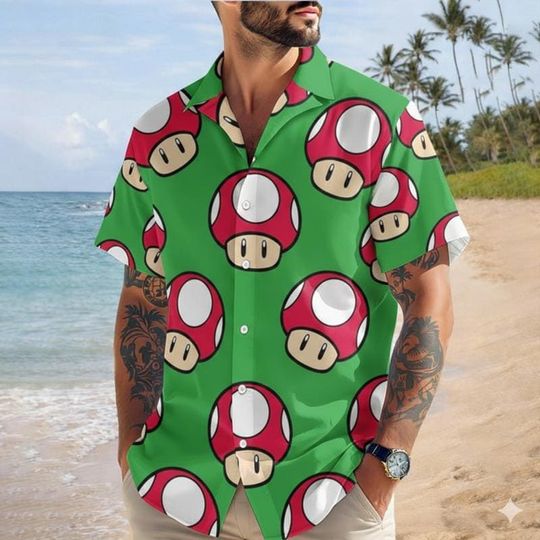 Super Mario Hawaiian Shirt Toad Mario Hawaiian Shirt Mario Galaxy Movie Tee Epic Universal Shirt Disneyland Summer Vacation Trip Shirt 26