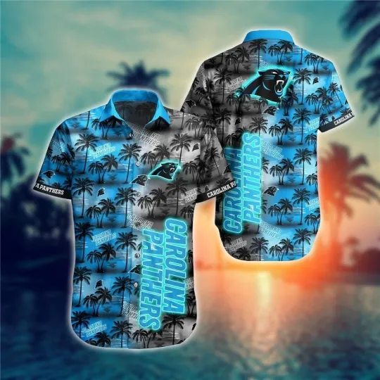 Discover Carolina Football Pantherss Hawaiian Button Down Shirt