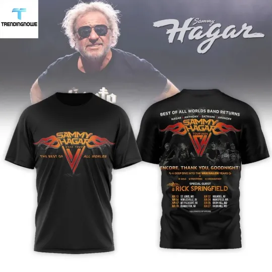 Discover Sammy Hagar Tour 2026 Best Of All Worlds 3D T-shirt