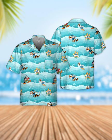 Discover Donald Duck Pool Party Hawaiian Shirt Family Matching Set  Disney Donald Goofy Pluto Aloha Beach Vacation Shirt