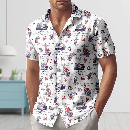 Discover Mickey Mouse Cruise Adventure Hawaiian Shirt, Matching Disney Cruise Outfit for Summer Vacation, Disney Cruise Button Shirt
