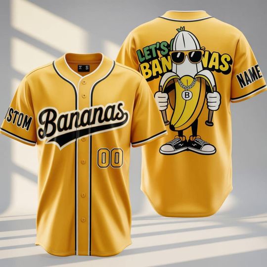 Discover Custom Banana Baseball Jersey  Personalized Team Uniform  Funny Baseball Shirt for Fans