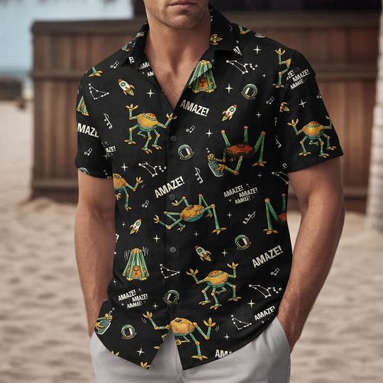 Discover Project Hail Mary Button Shirt, Rocky Amaze Hawaiian Shirt, Sci-Fi Book Lover Summer Men Shirt, Nerdy Bookish Outfit, Gift For Him