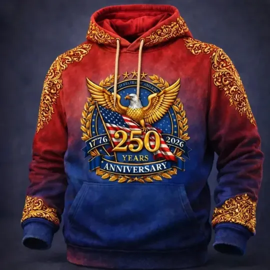 Discover US 250th Anniversary Floral Print 3D Hoodie