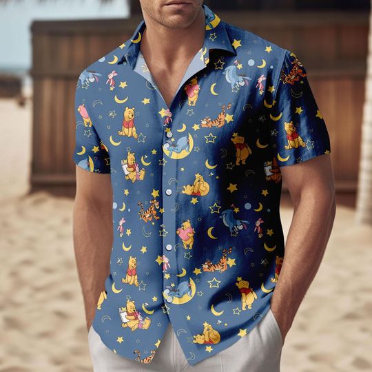Discover Winnie The Pooh Hawaiian Shirt Men, Pooh Bear Disney Vacation Button Shirt, Cute Disney Summer Shirt, Disney Park Outfit, Disneyland Sh