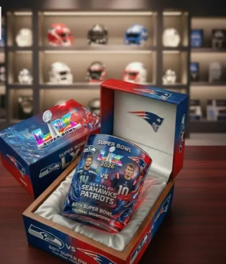 Discover Bowl LX 2026 Seattle Seahawks vs Patriots Whiskey Glass