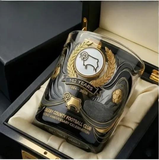 Discover Derby County 142 Years 1884 2026 Whisky Glass