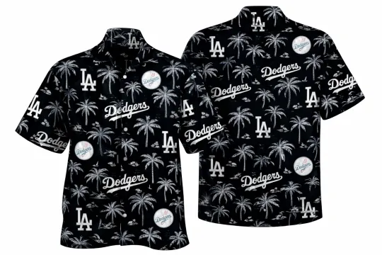 Discover Los Angeles Baseball Fan Hawaiian Shirt Tropical Aloha 3D Button Up