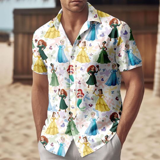 Disney Princess Button Shirt/Shirts, Watercolor Princess Shirt, Disneyworld Princess Girls Trip Shirt, Disney Epcot Art Festival Shirt