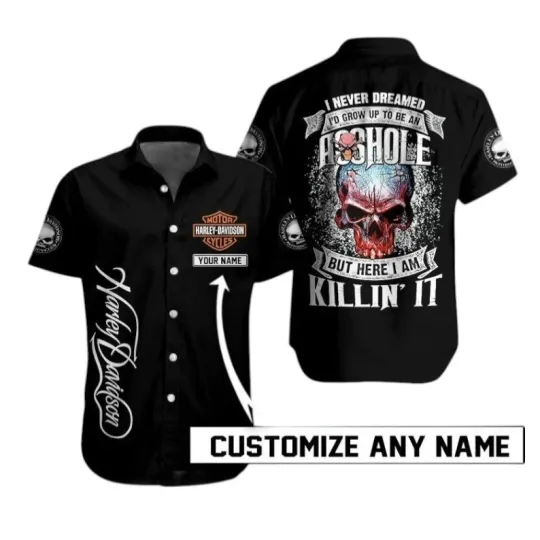 Discover Custom Biker Racing Hawaiian Shirt Personalized Motorcycle Aloha Button Up