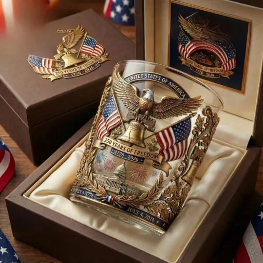 Discover 250 Years of Freedom Commemorative Whiskey Glass