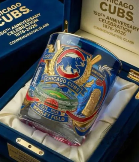 Discover Chi Cubs 150 Years Whiskey Glass