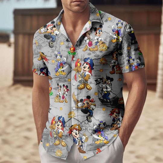 Discover Mickey Mouse Pirates Of The Caribbean Button Shirt/Short, A Pirate's Life For Me Hawaii Shirt, Disneyland Family Cruise Trip Shirt