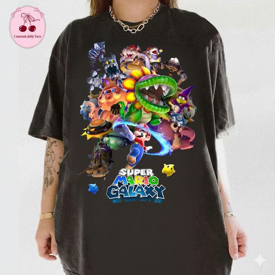 Discover Super Mario Galaxy Movie Poster Shirt, Mario Movie 2026 Tee, Mario Family Tee, Universal Studios, Super Mario Galaxy Shirt
